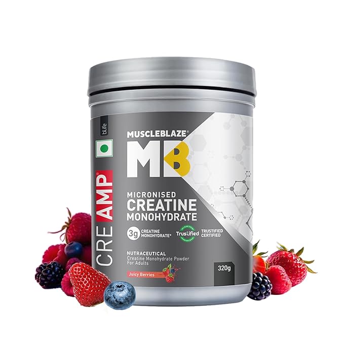 MuscleBlaze Micronised Creatine Monohydrate JUCY BERRIES (80 Servings, 320g)