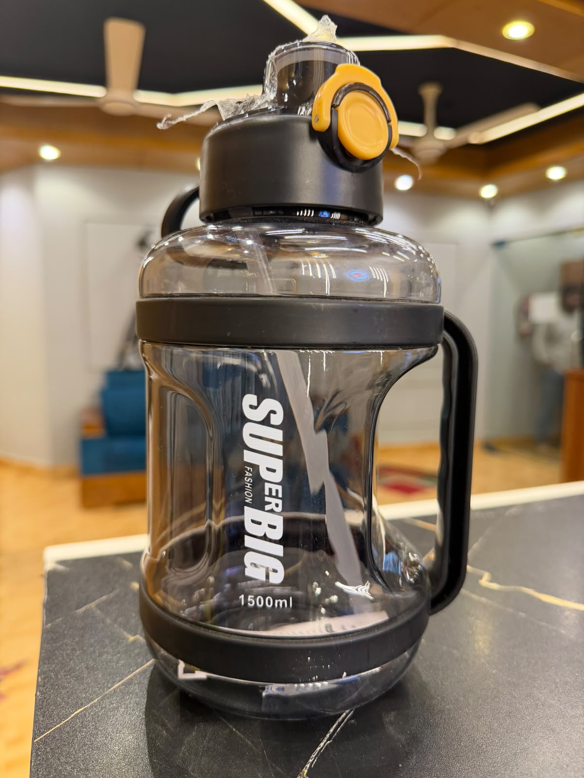 Super Big Water Bottle , 1500 ml Water Bottle , BLACK