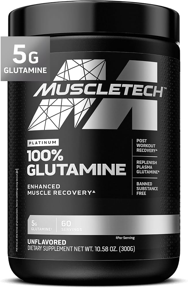 MuscleTech 100% L-Glutamine Powder for Enhanced Muscle Recovery, Unflavored