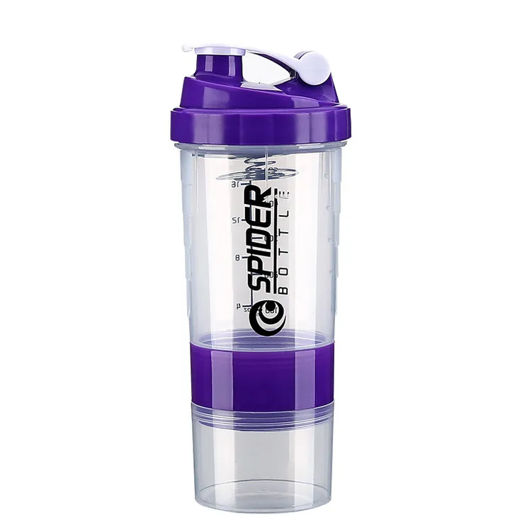 Spider Shaker Bottle 500ml , TRANSPARANT PURPLE