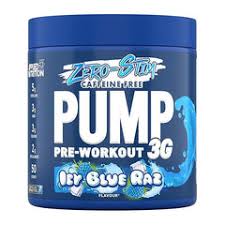 Applied Nutrition Pump 3G Zero Stim Caffeine Free Pre Workout, ICY BLUE RAZ, 25 Serving , 50 SCOOP