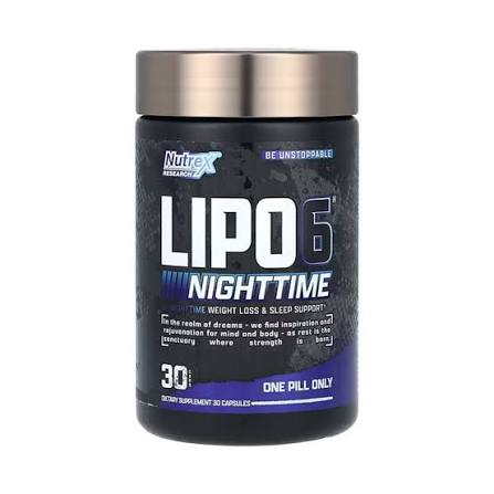 Nutrex Lipo-6 Nighttime Fat Burner, 30 Capsules