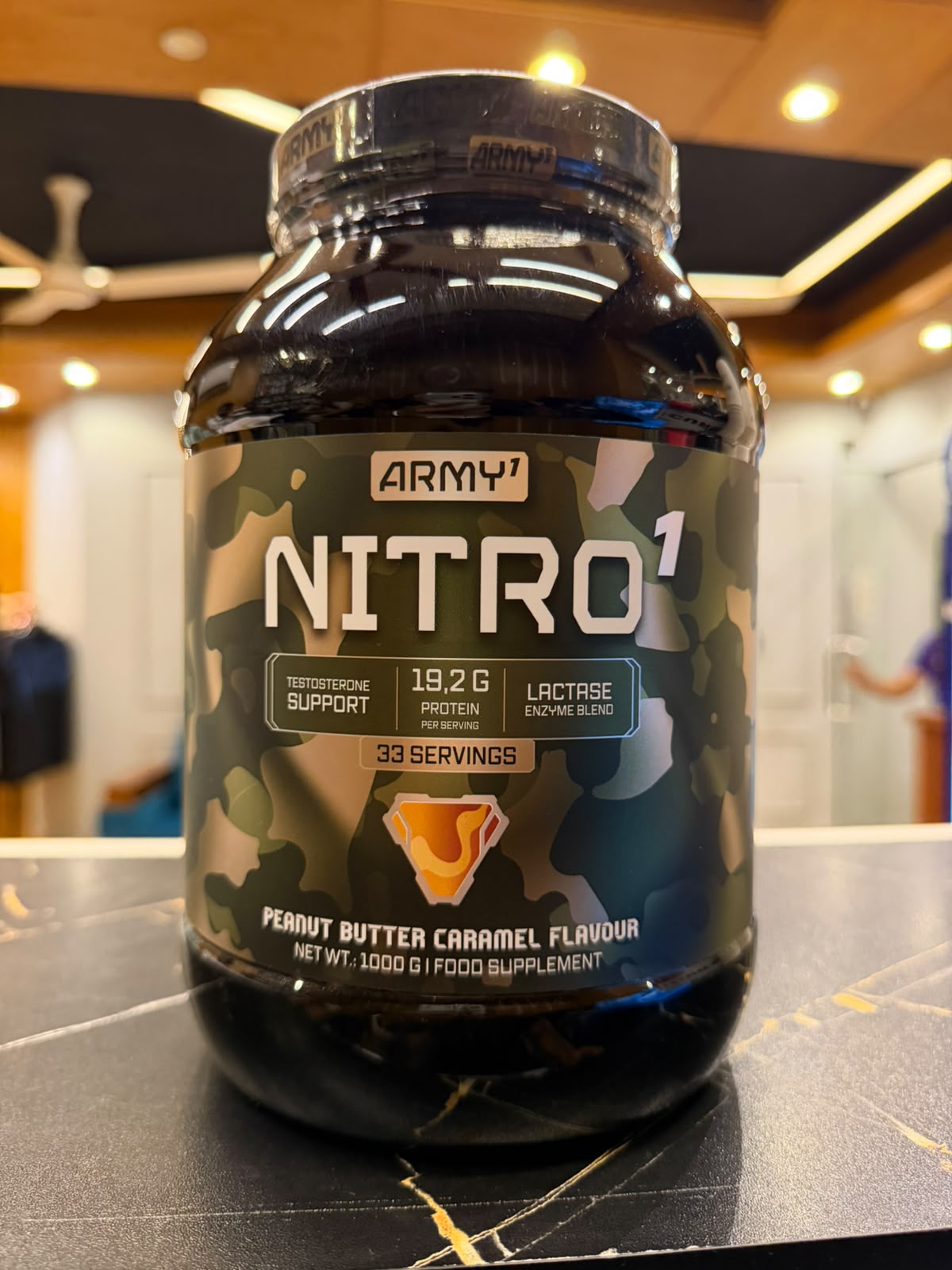 ARMY1 NITRO  , 1KG , 33 SERVING , PEANUT BUTTER CARAMEL FLAVOUR