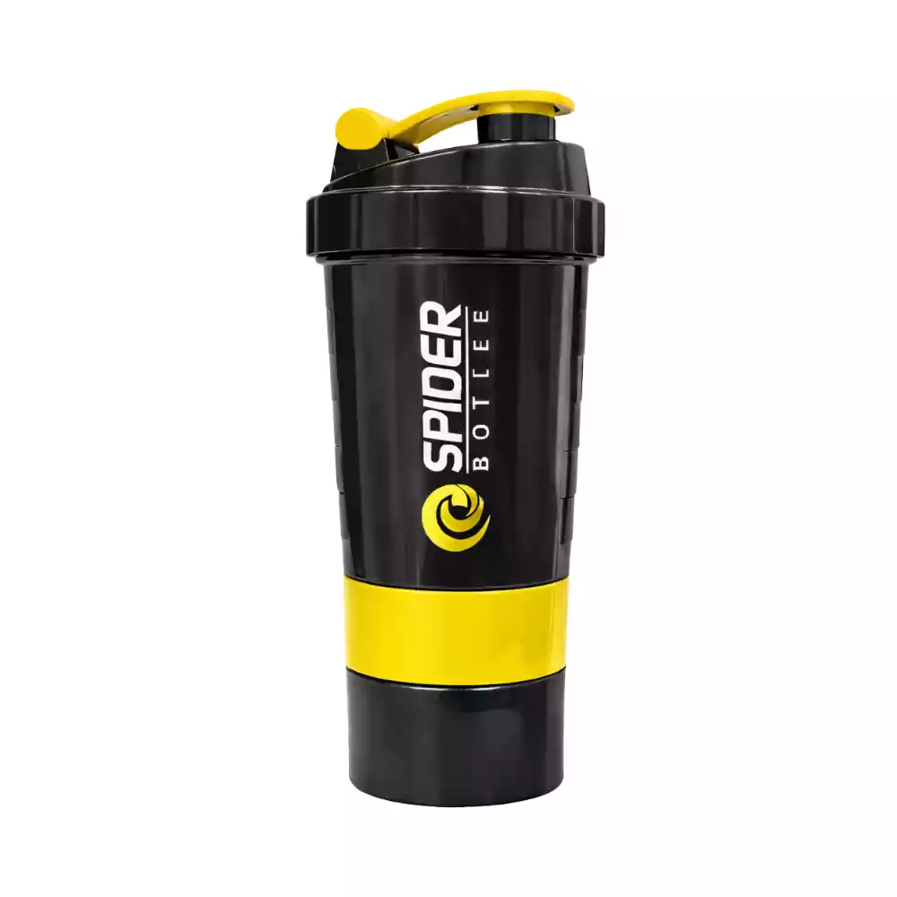 Spider Shaker Bottle 500ml , BLACK & YELLOW