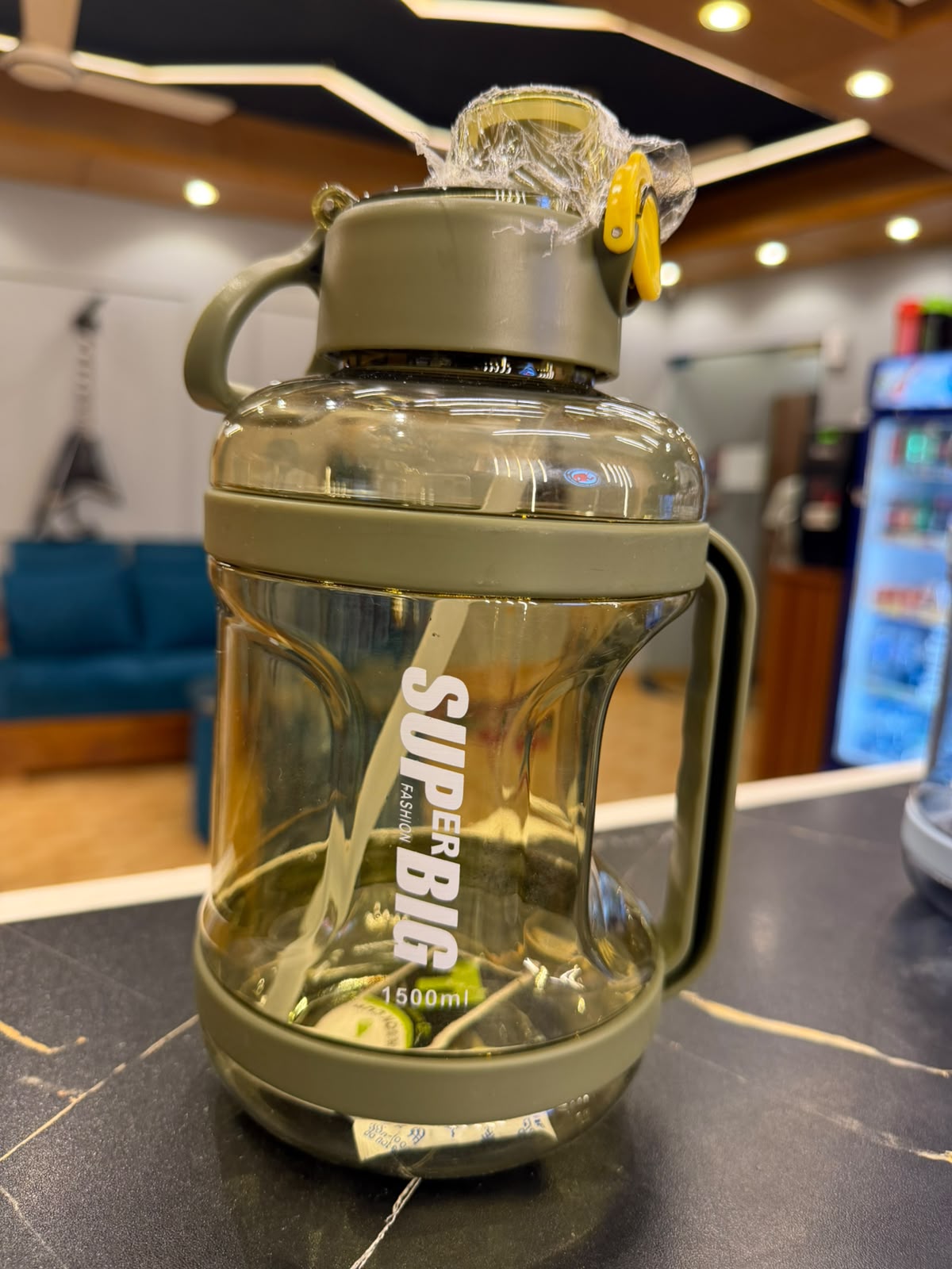 Super Big Water Bottle , 1500 ml Water Bottle , OLIVE