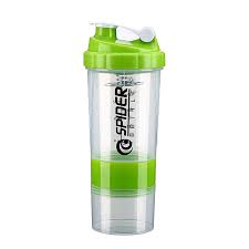 Spider Shaker Bottle 500ml , TRANSPARANT GREEN