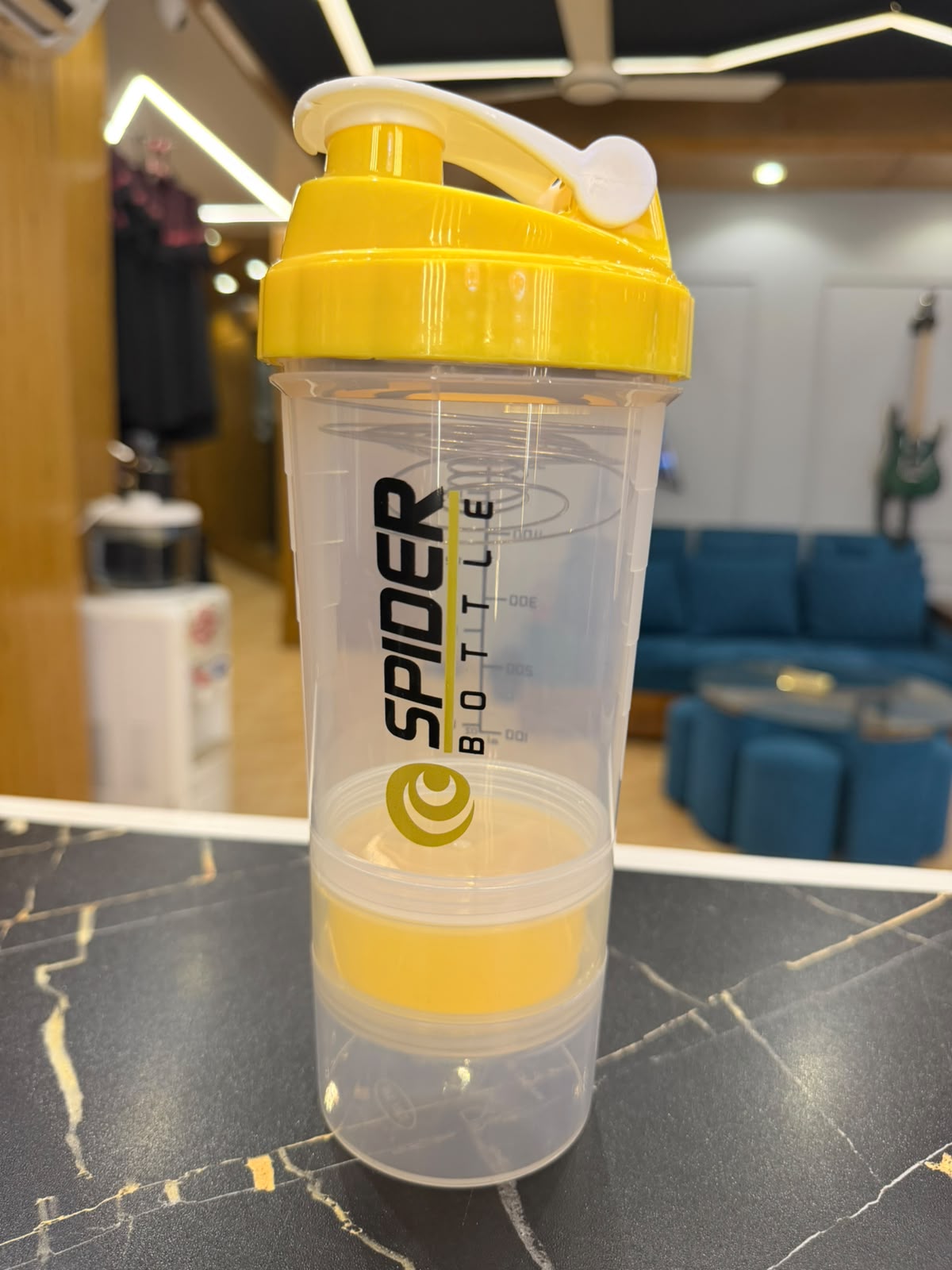 Spider Shaker Bottle 500ml , TRANSPARANT YELLOW