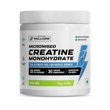 Wellcore - Pure Micronised Creatine Monohydrate | Kiwi Kick (122g, 33 servings)
