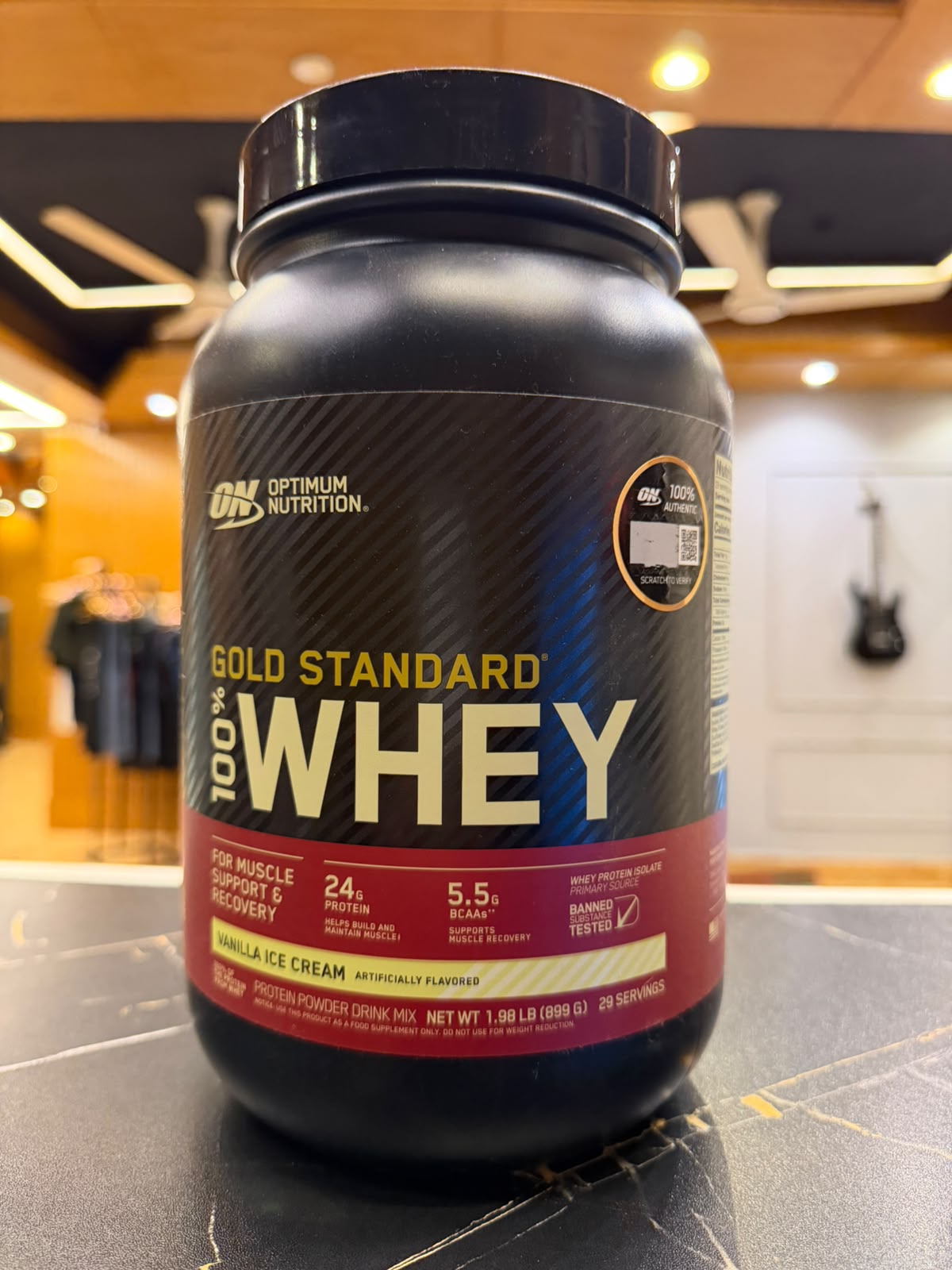 ON GOLD STANDARD WHEY , 2lbs , 29 serving , vanilla ice cream