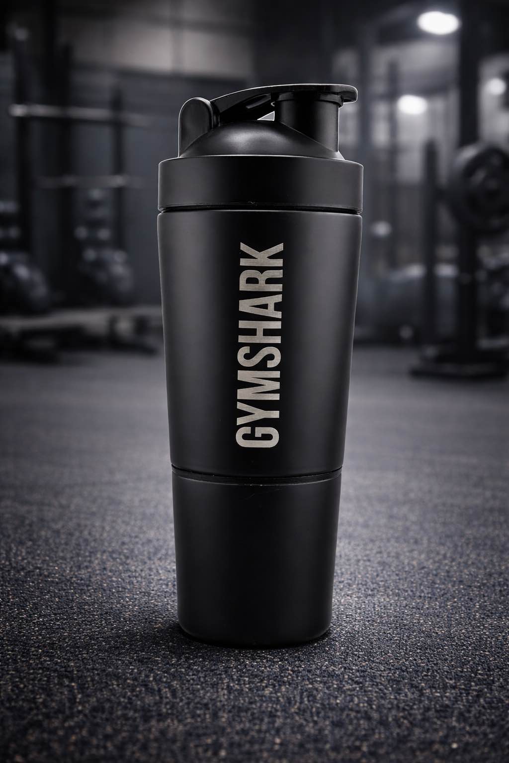 Gymshark Stainless Steel Shaker Bottle , black DOUBLE PART , 600 ml
