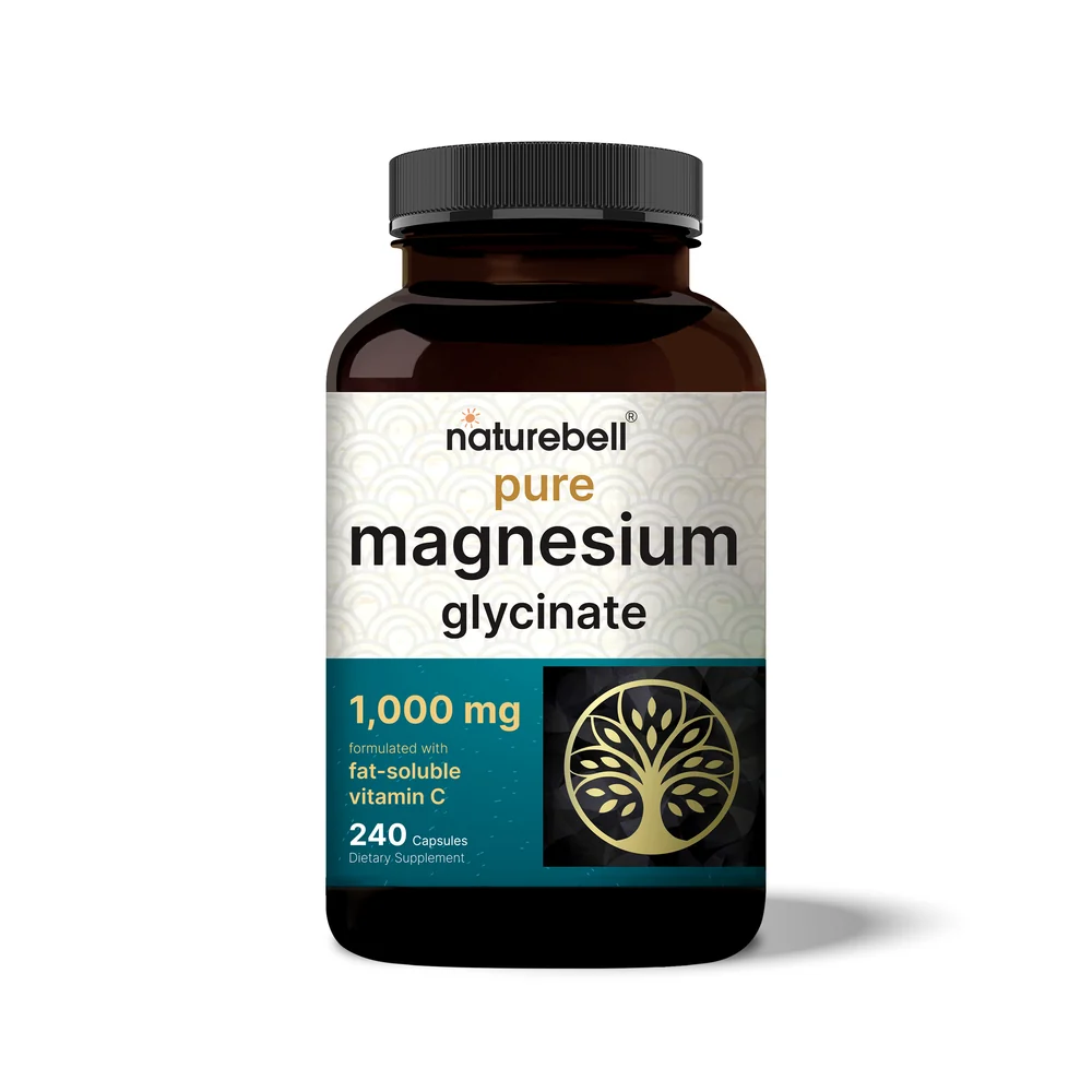 naturebell Magnesium Glycinate 1,000 mg, 240 Veg Capsules