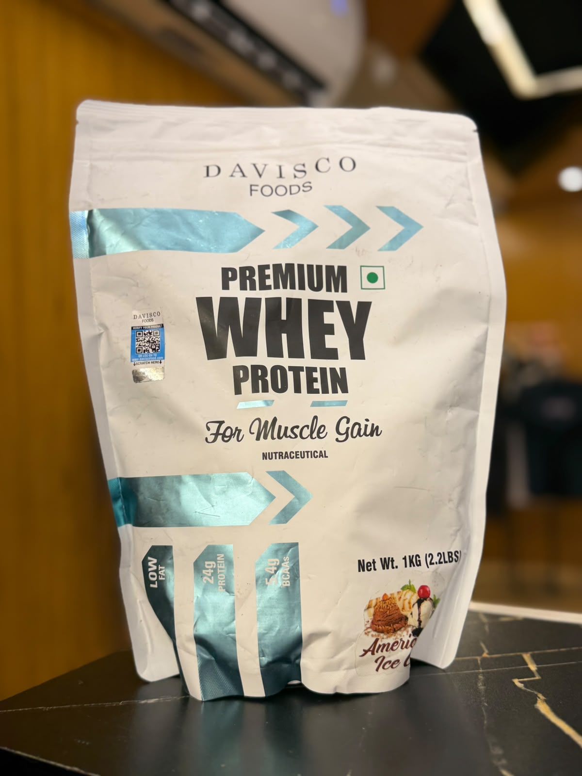 DAVISCO PREMIUM Whey Protein , AMERICAN ICE CREAM 1kg , 33 SERVING